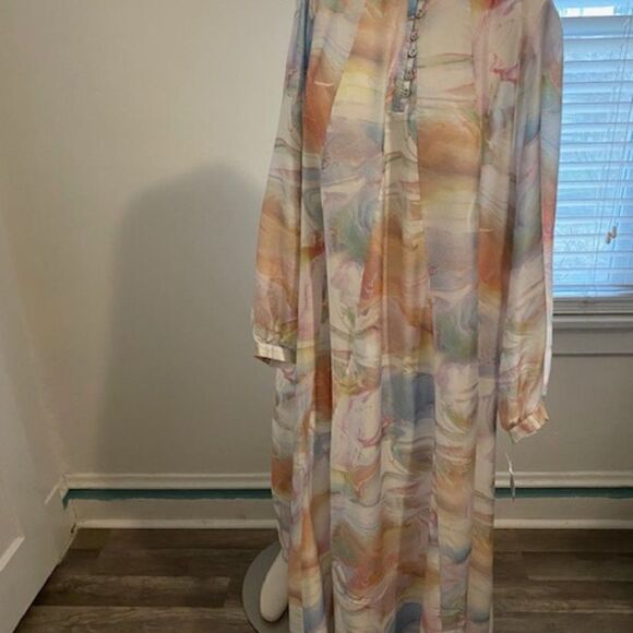 Calme by Johnny Was Marble Kaftan Cotton & Silk blend, size L - Picture 1 of 5